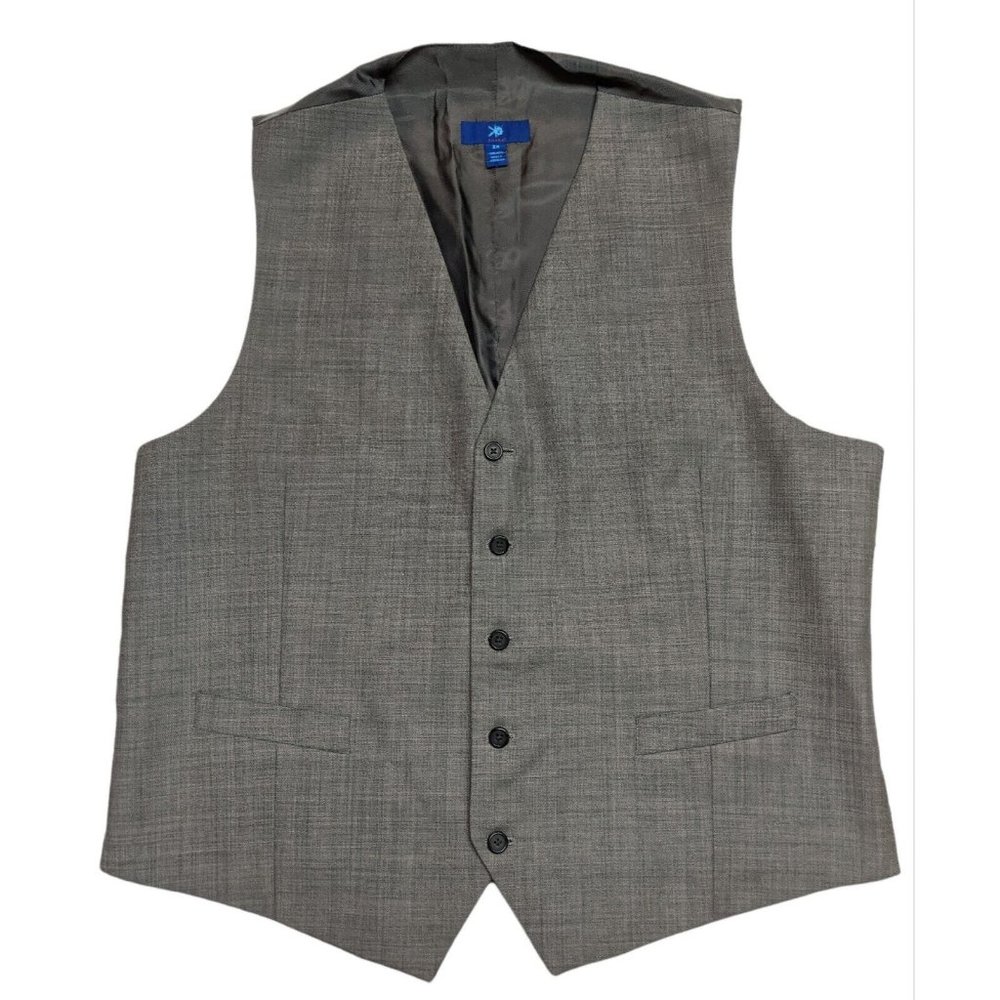Egara 100% Wool Vest Slim Fit Men’s 2X Gray Business
